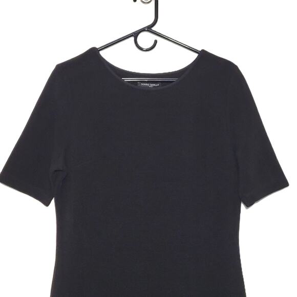 NWT Mario Serrani Womens Black Textured Knit‎ Sheath Dress Medium - Picture 3 of 13